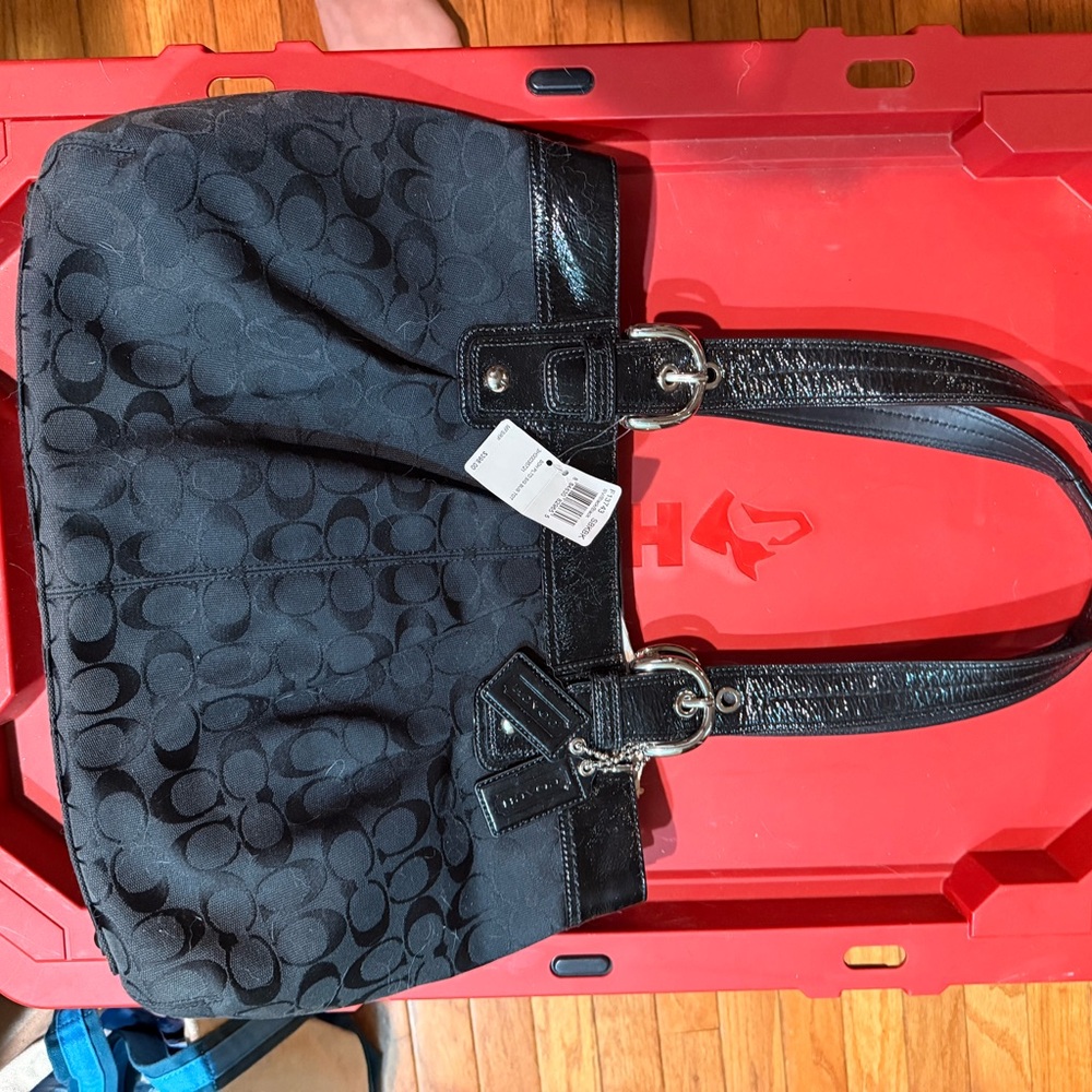 Coach Black Signature Shoulder Bag